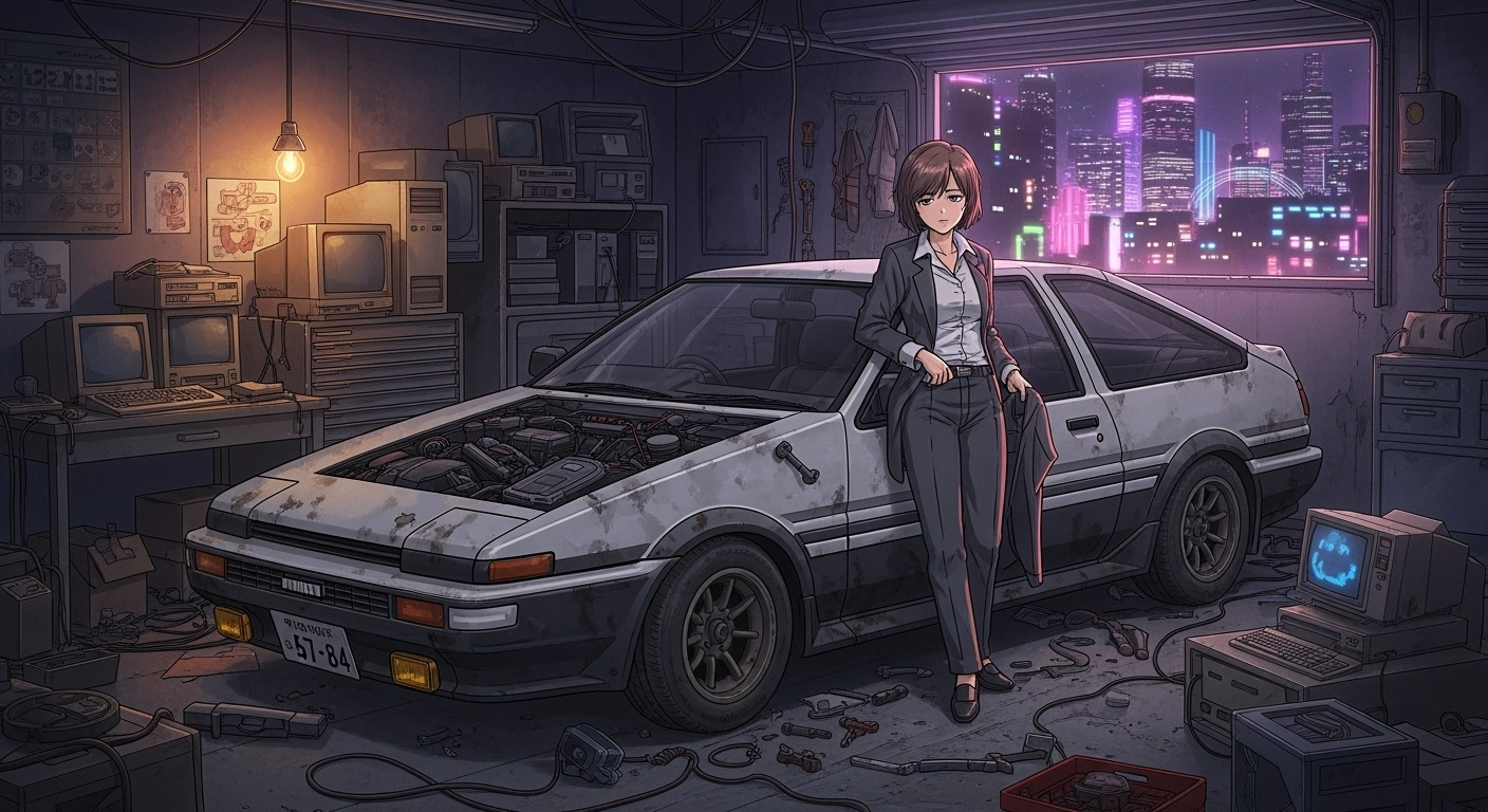 Gemini Imagen 4 Preview – Melancholy in the Garage