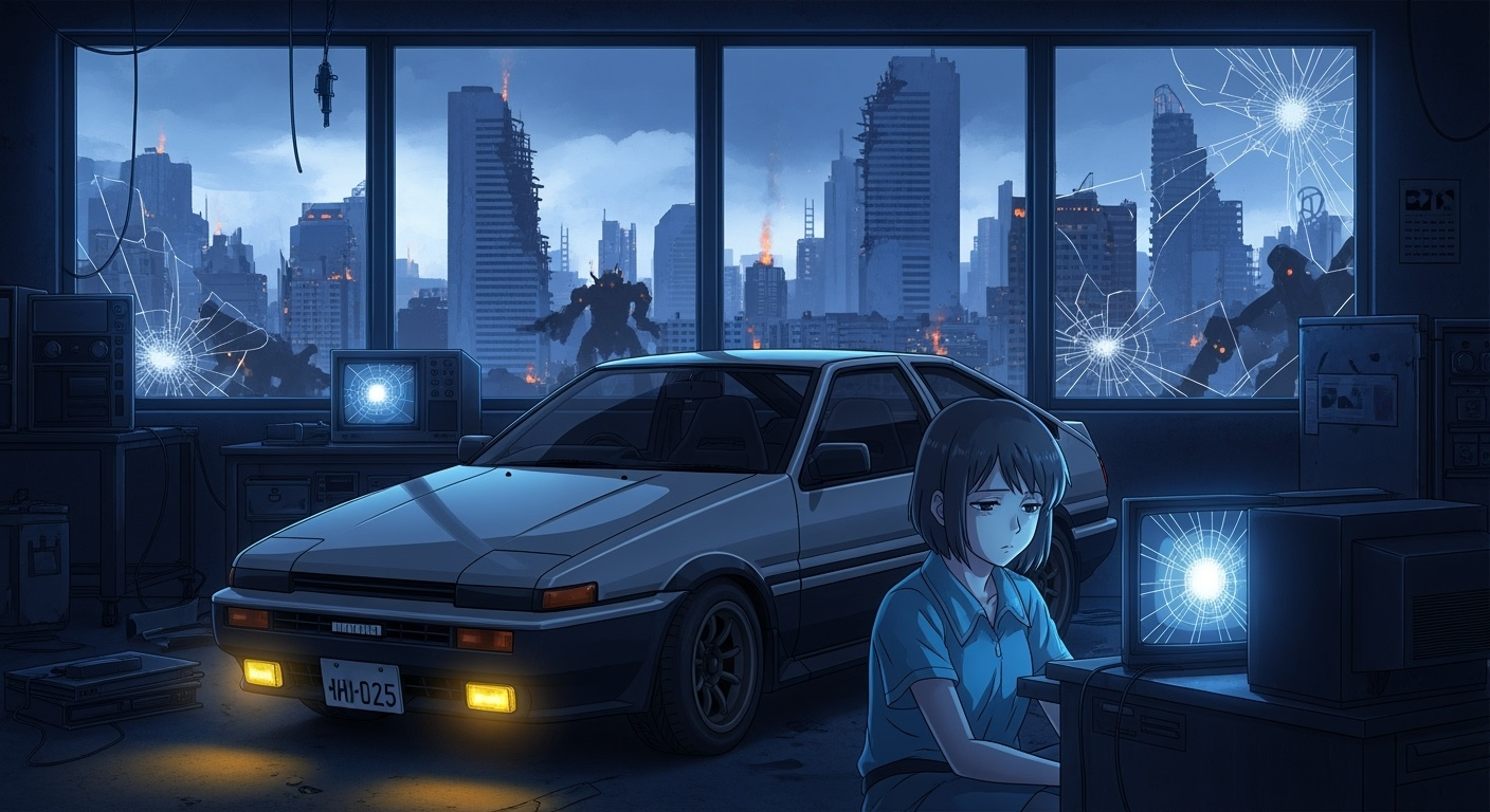 Gemini Imagen 4 Preview – Exhausted Reflection Amid Neon Ruins