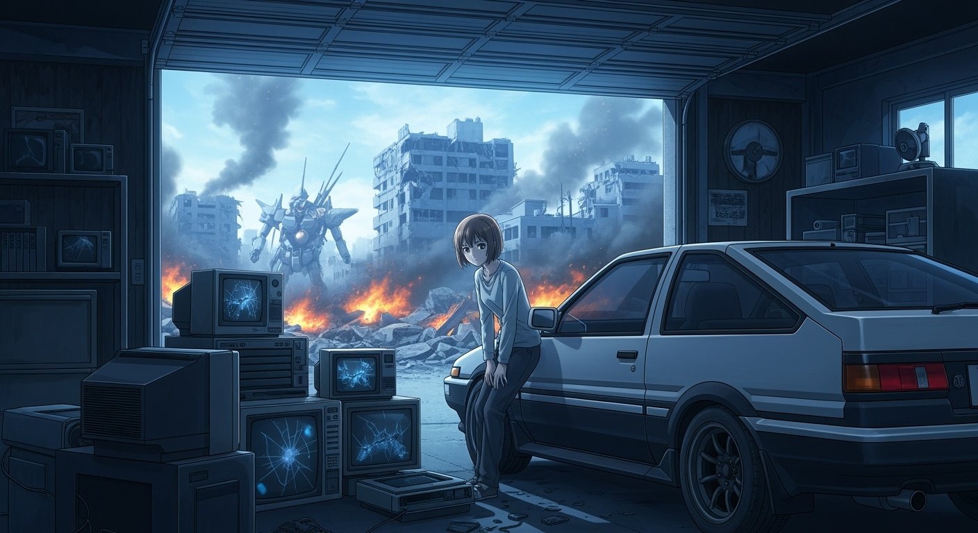 Gemini Imagen 4 Preview – Girl Looking at You While Fire Outside