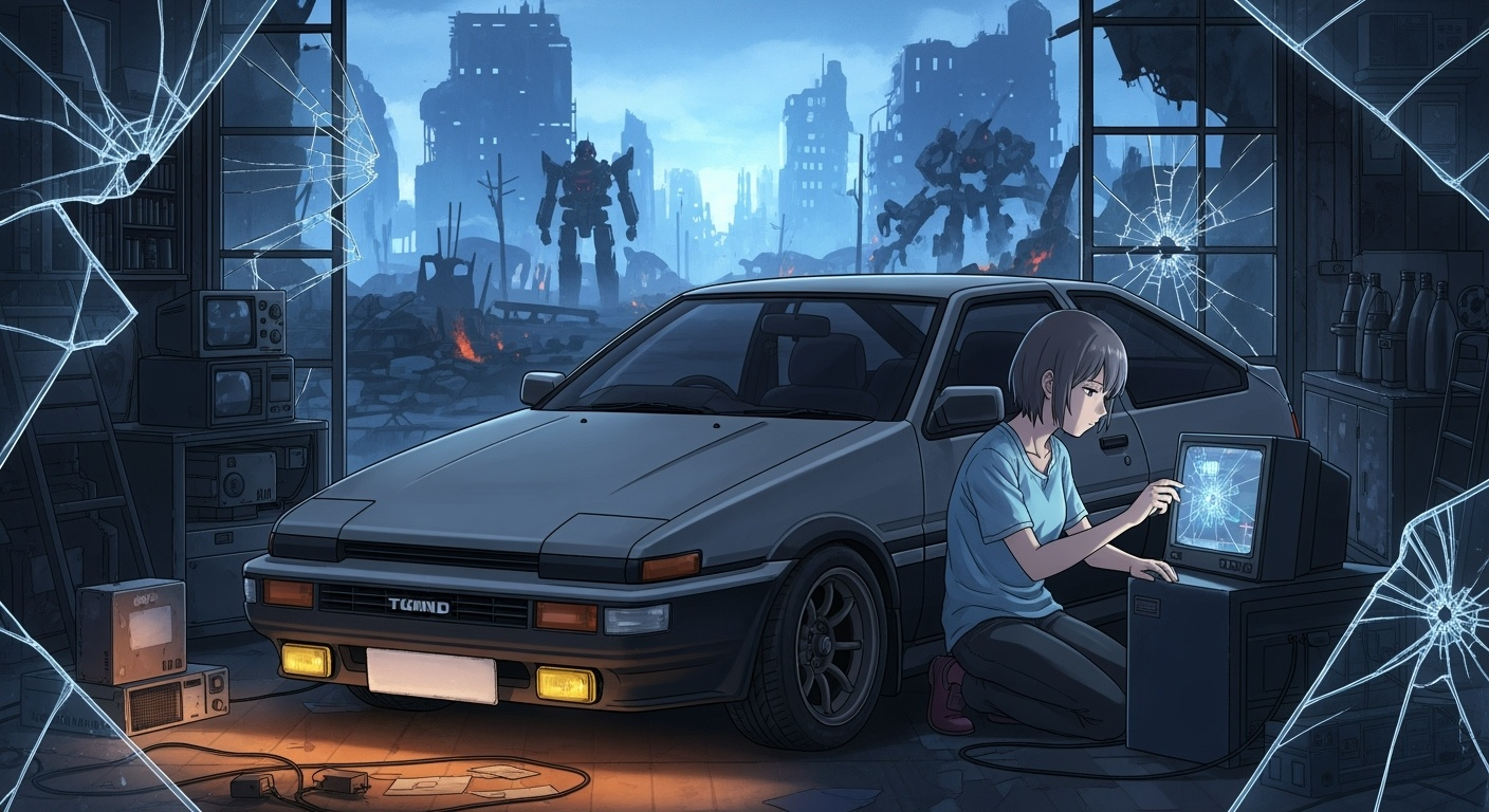 Gemini Imagen 4 Preview – Fragile Connection Amid Neon Ruins