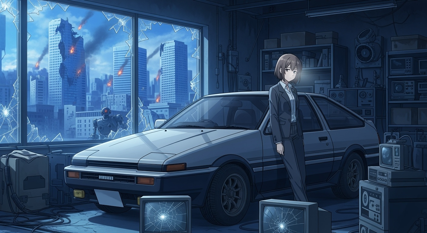 Gemini Imagen 4 Preview – Silent Sadness Amid Neon Ruins
